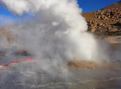 Water vapor emanating from the Tatio Geyser.